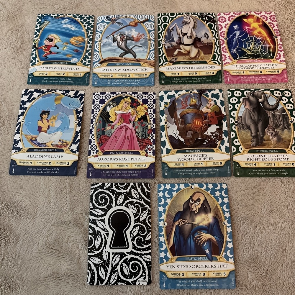 Sorcerers Of The Magic Kingdom‎ Lot Of 10 Cards (Retired Game) Used